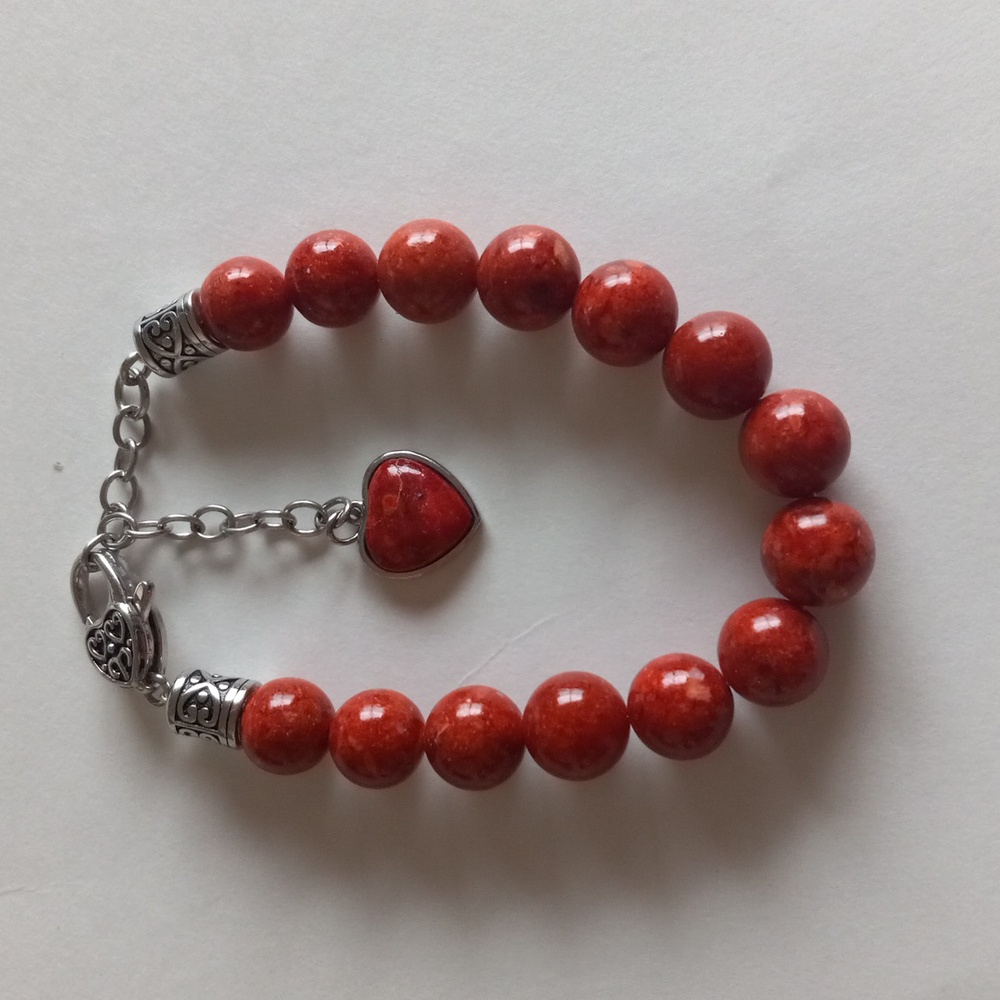 Artisan Collection of Bali Red Coral Beaded Bracelet